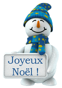 Bonhomme de neige souriant pour Noël